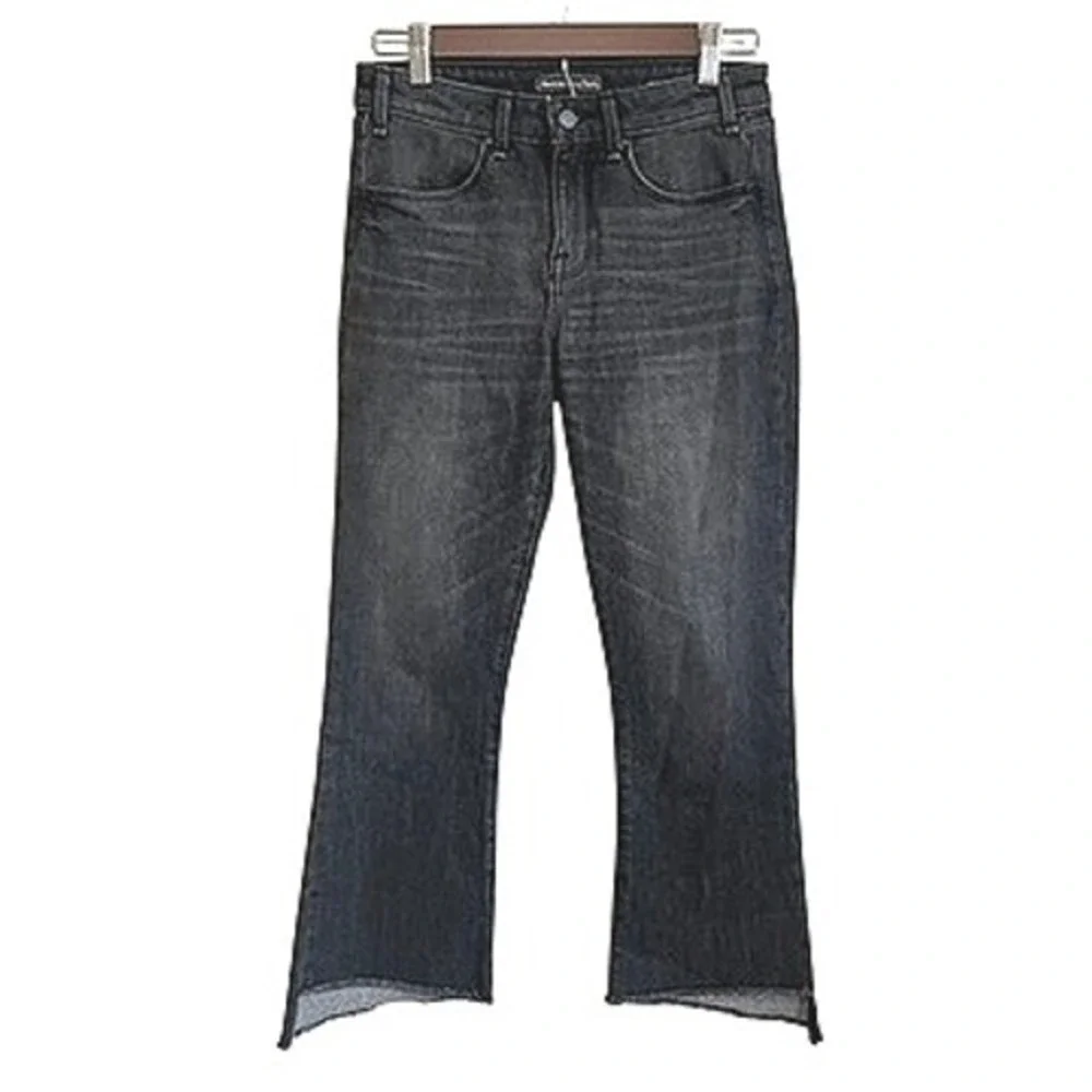 Abercrombie &‎ Fitch Women's Black Wash High Rise Flare Cropped Jeans